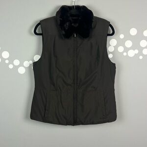 Ann Taylor Factory Faux Fur Vest M